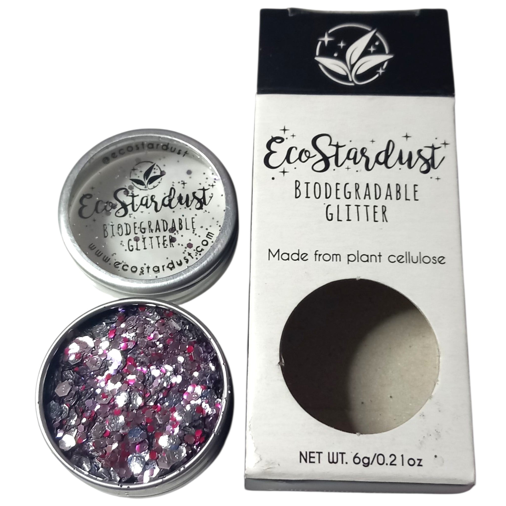 Body Glitter Eco Stardust Raspberry Ripple 6g Silver Friendly Vegan Cosmetic