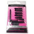 8 Piece Eye Brush Set Make-Up Cosmetics Black Interchangeable Tips Studio Basics