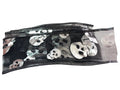 Halloween Wired Organza Black Silver Metallic Skull Ribbon 63mm Wide Craft