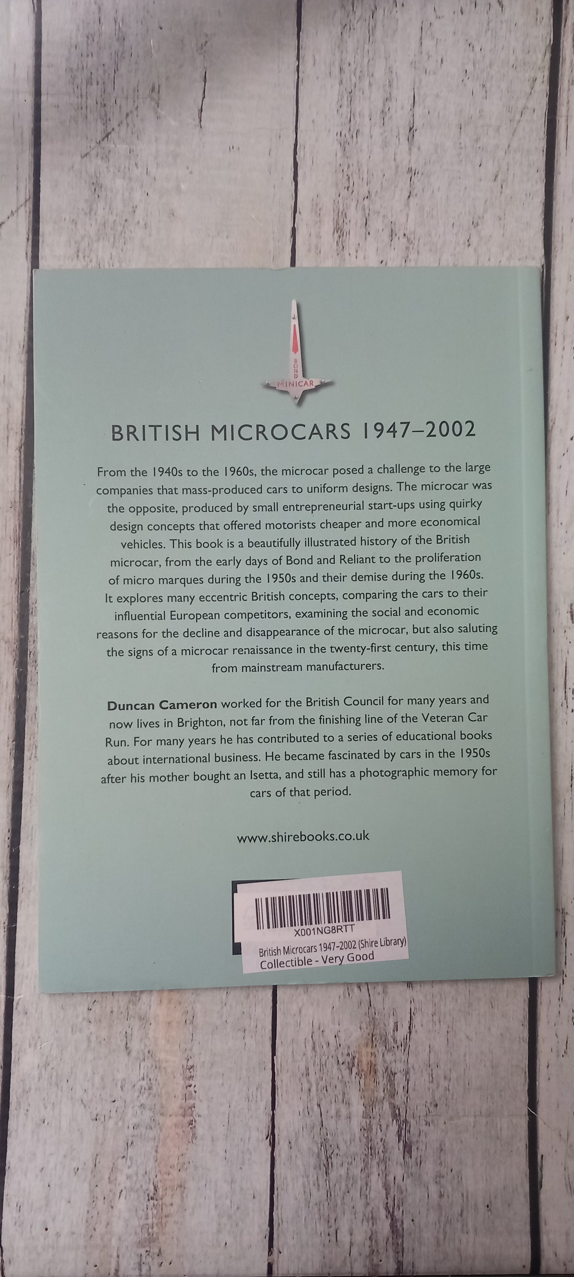 British Microcars 1947-2002 by Duncan Cameron Paperback Book Used Very Good Condition