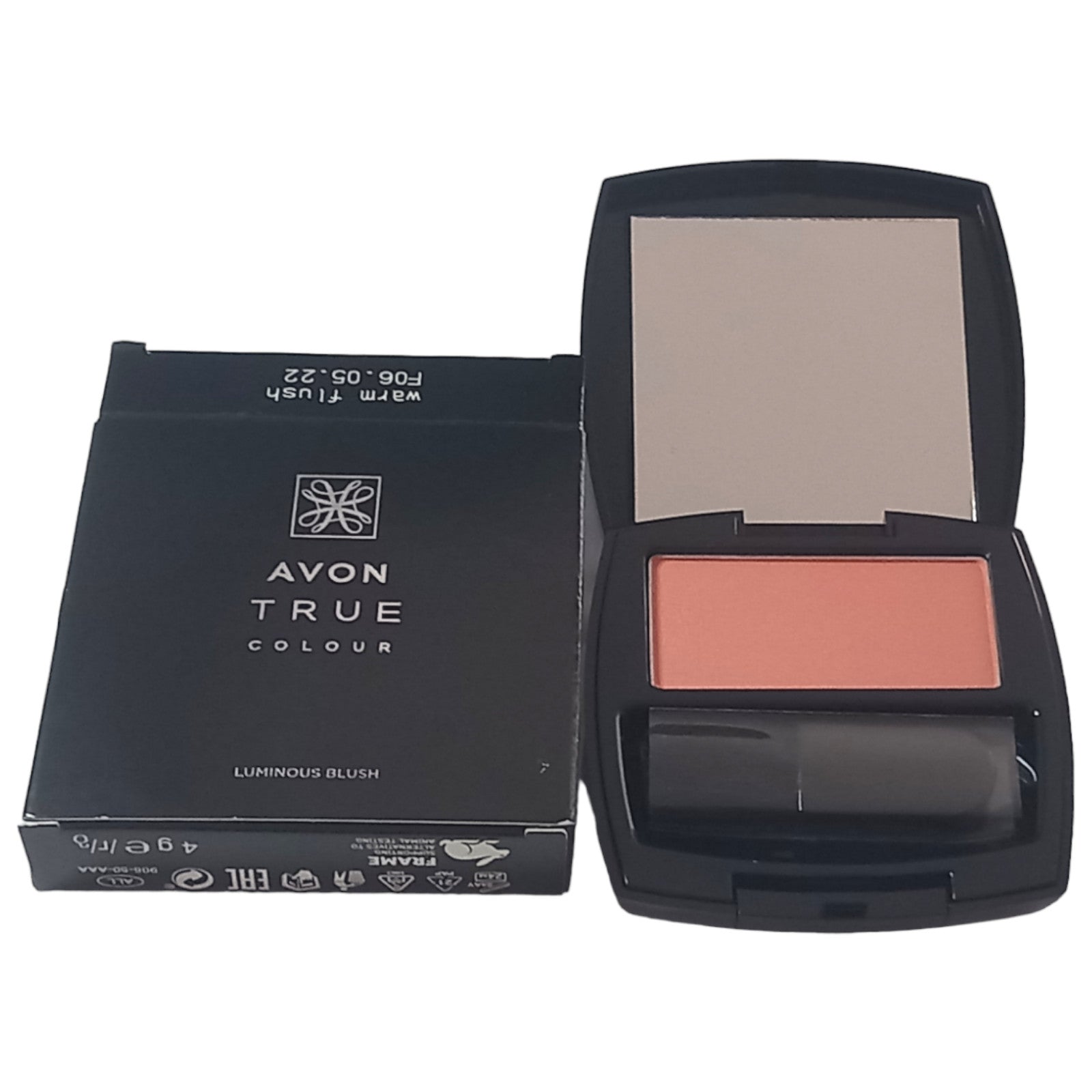 Avon Luminous Blush 1x4g Warm Flush True Colour Mirrored Compact Cosmetics Pink