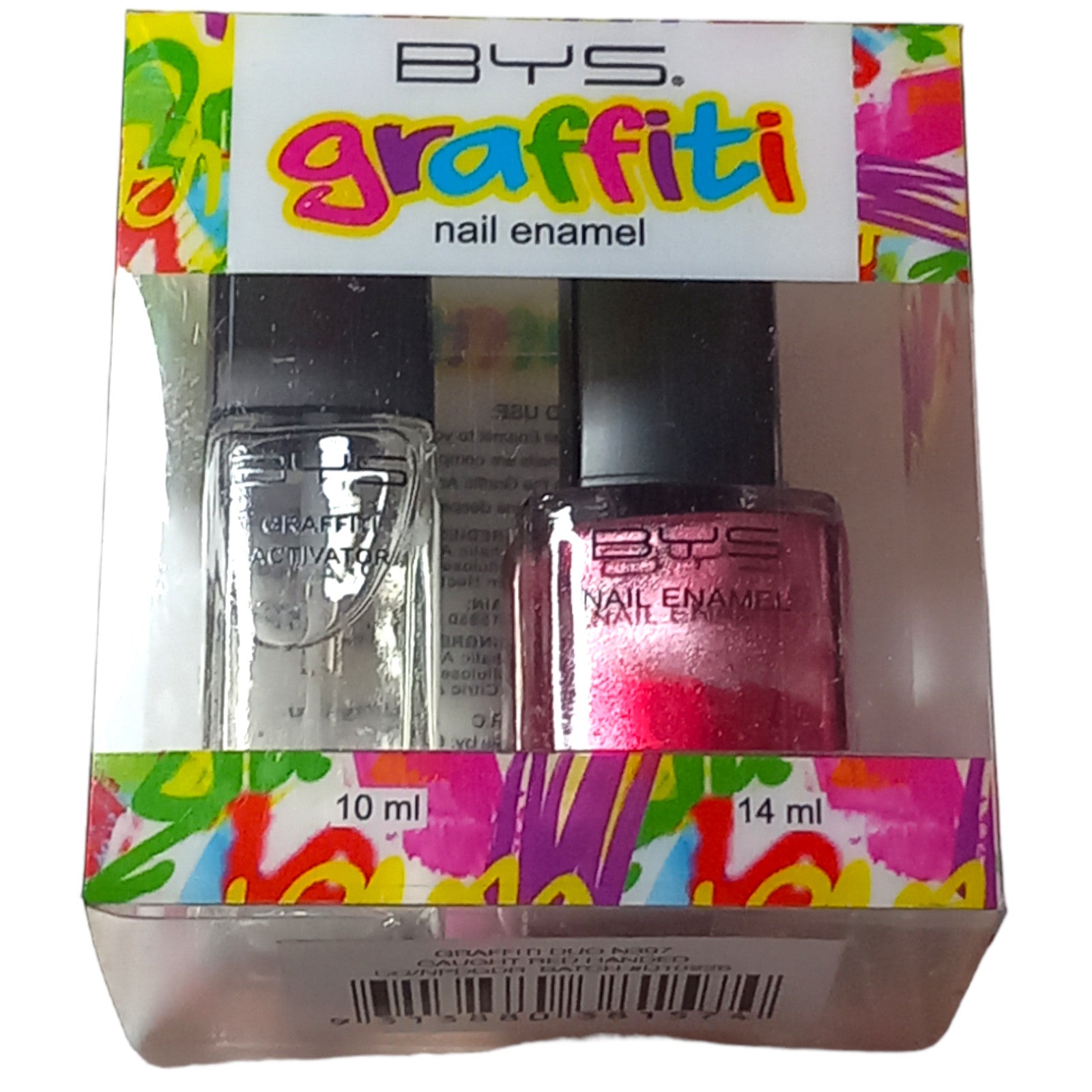 BYS Nail Polish Varnish Graffiti Duo Gift Set Caught Red Handed Activator Nails