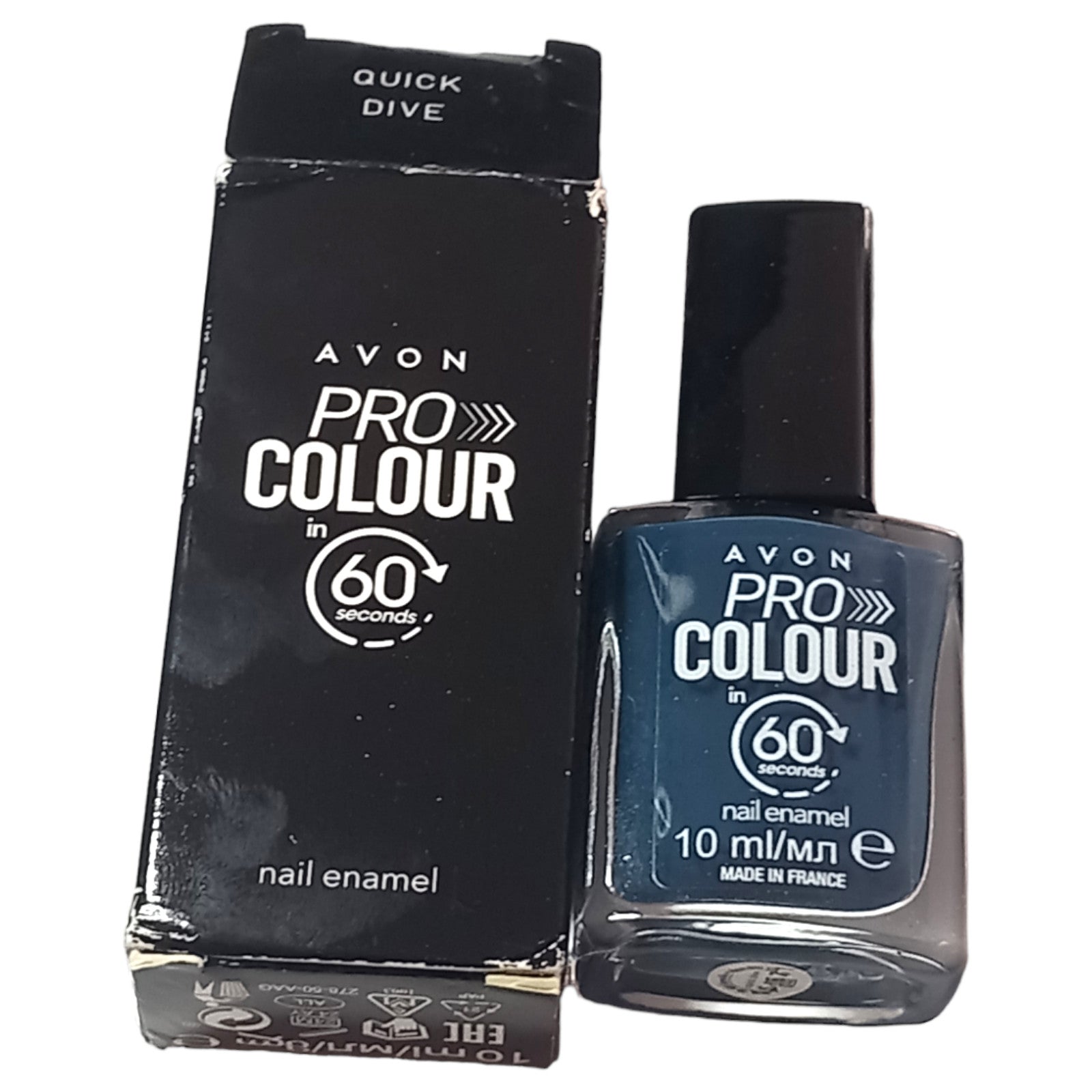 Avon Nail Polish Varnish 10ml Quick Dive Blue Pro Colour 60 Second Shine Nails