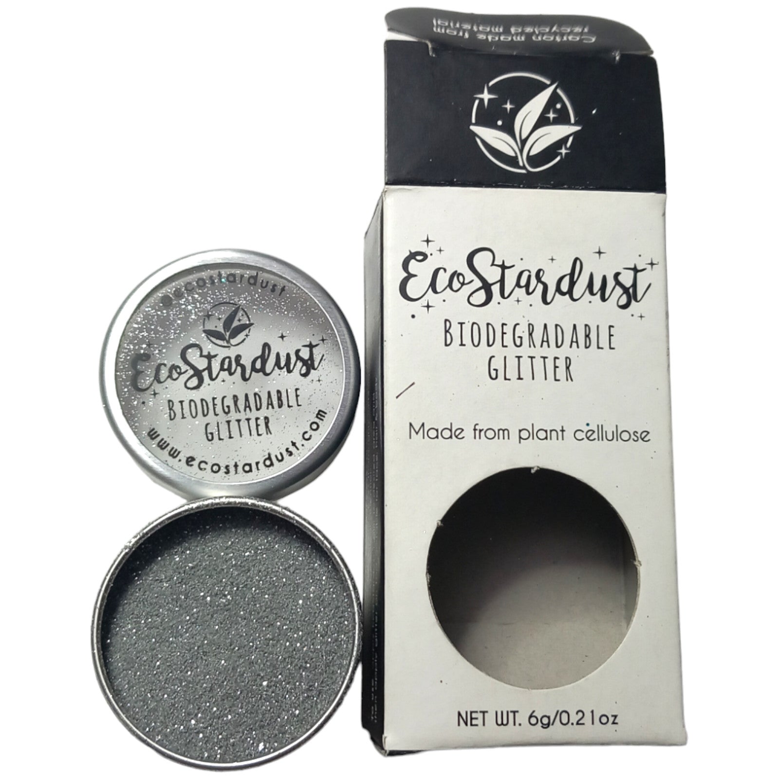 Body Glitter Eco Stardust Storm 6g Friendly Vegan Cosmetic Silver Grey Colour