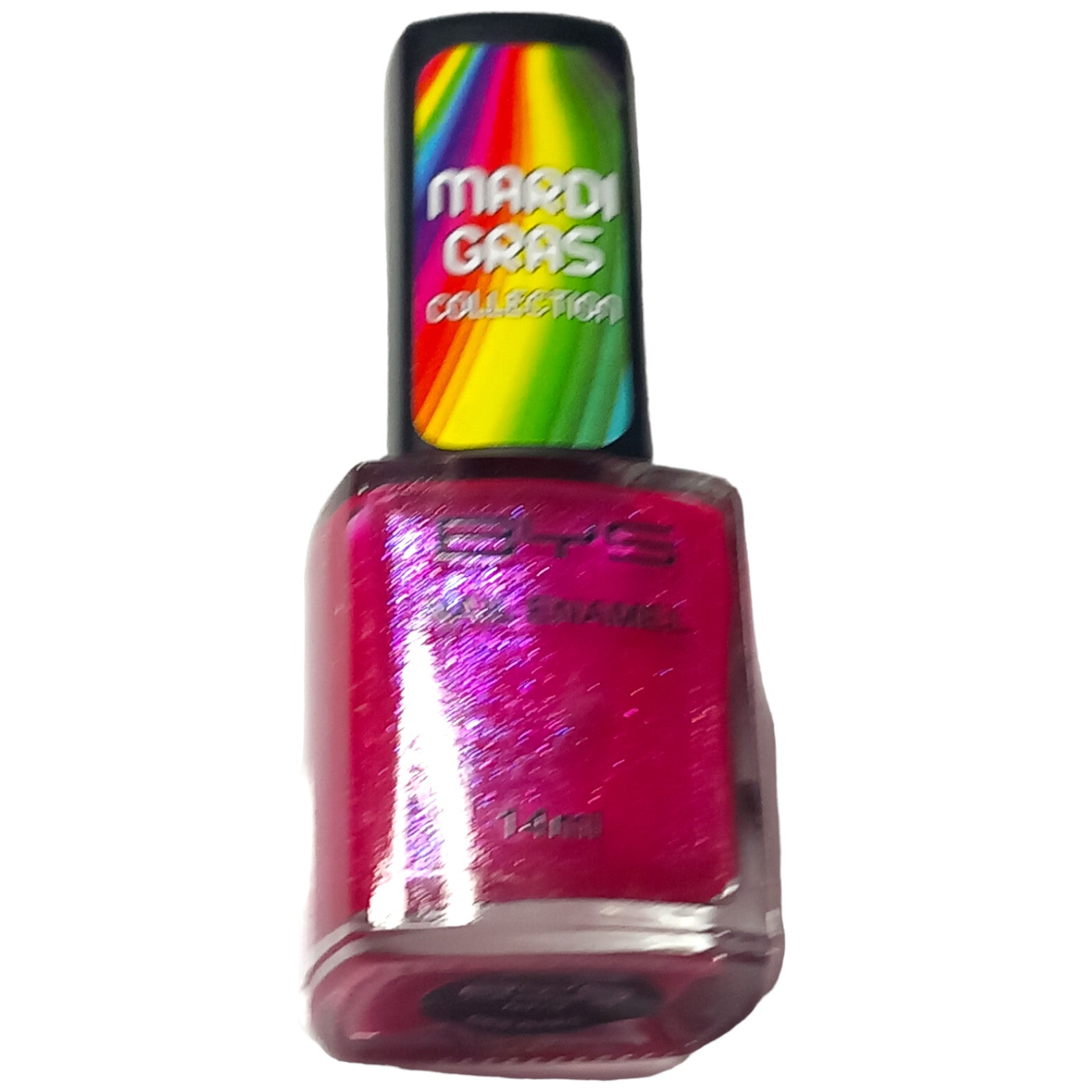 BYS Nail Polish Varnish 14ml N413 Pop Princess Pink Mardi Gras Colour Nails