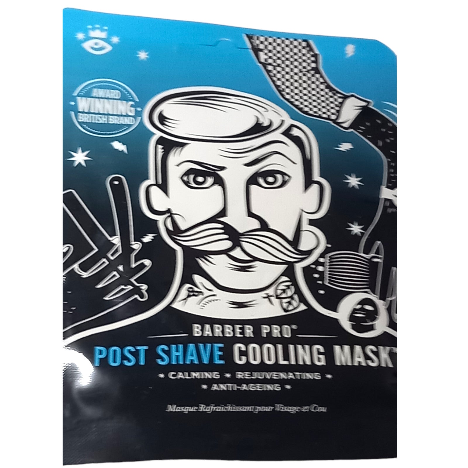 Barber Pro Face Mask 30g Post Shave Cooling Men Skin Care Anti-Ageing Facial