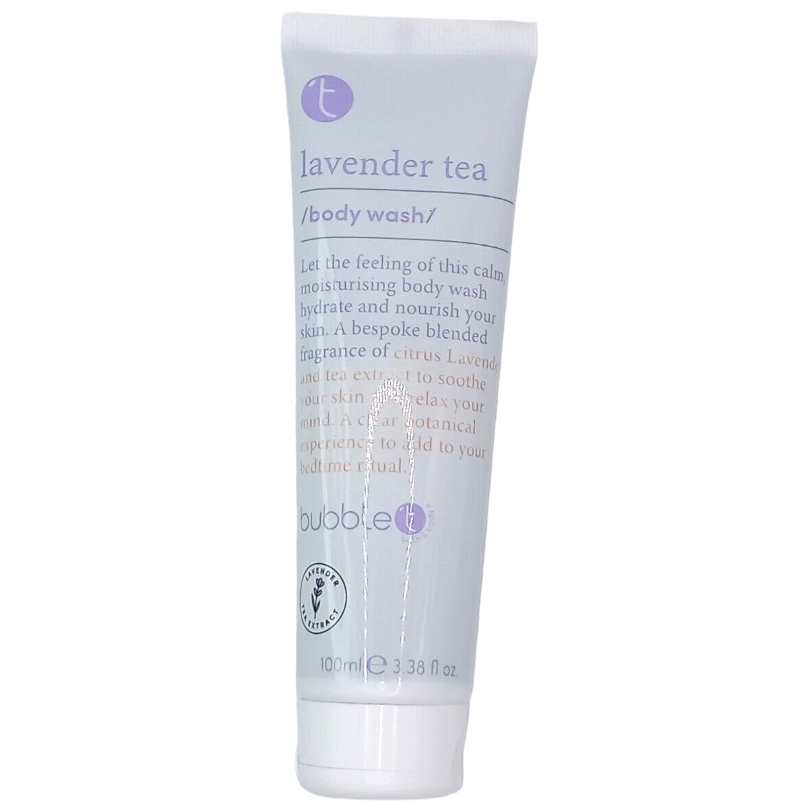 BubbleT Body Wash 100ml Lavender Tea Citrus Extract Nourish Hydrate Skin Clean