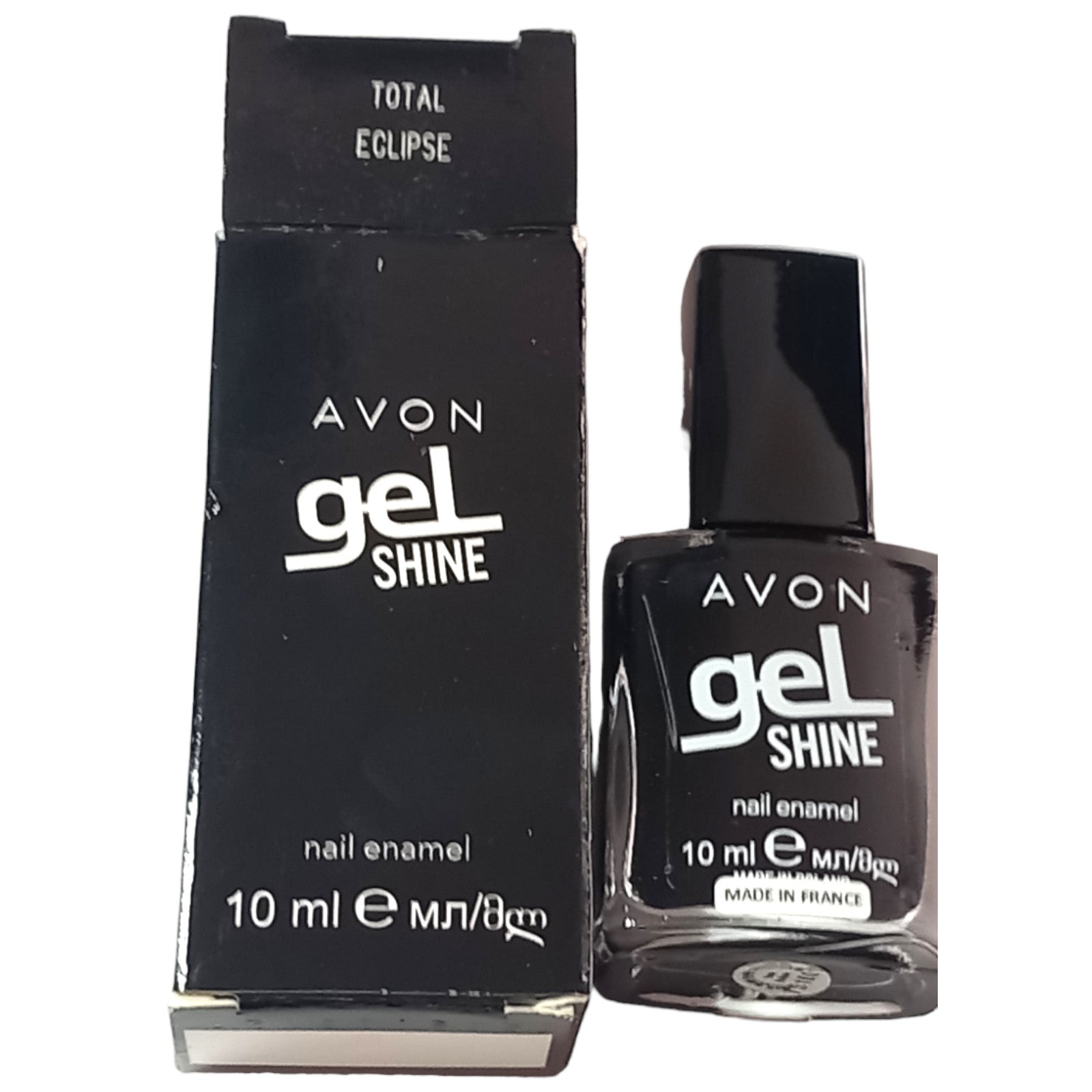 Avon Nail Polish Varnish 10ml Total Eclipse Black Gel Shine Enamel Colour Mani