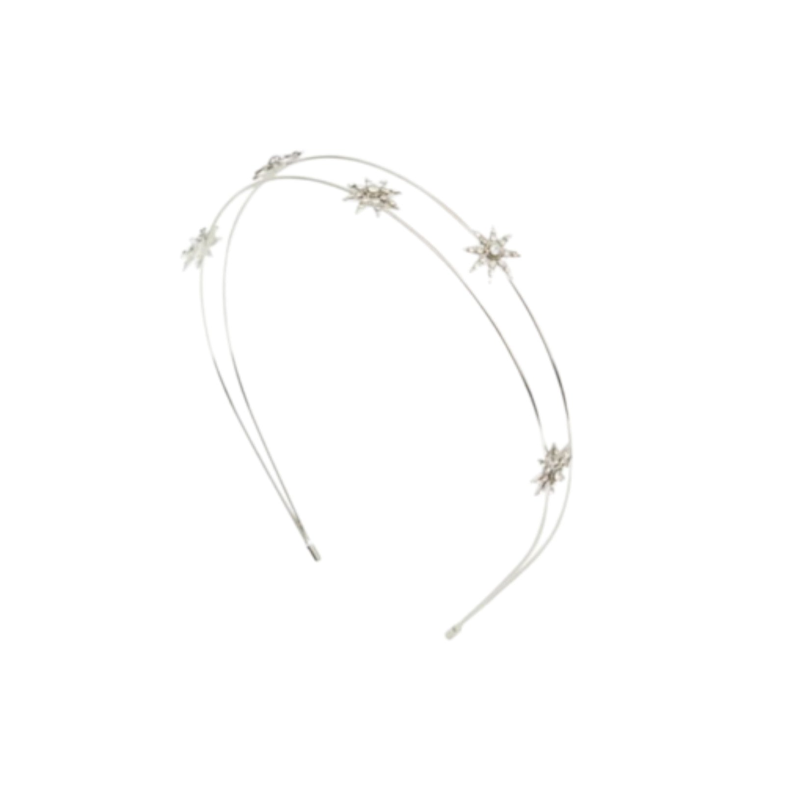 Boots Starburst Headband x1 Decorative Silver Hair Accessory Metal Sparkle Shine
