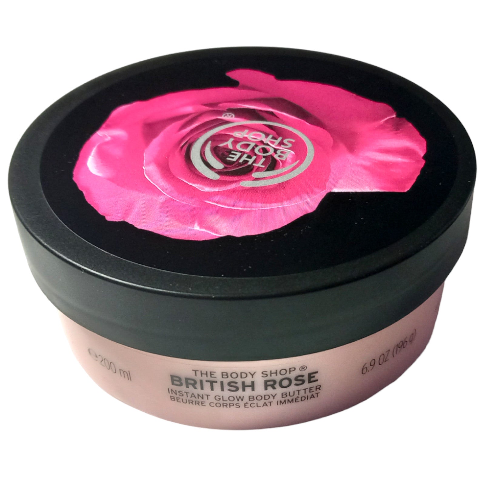 Body Shop Glow Butter 200ml British Rose Instant Moisturising Skin Healthy