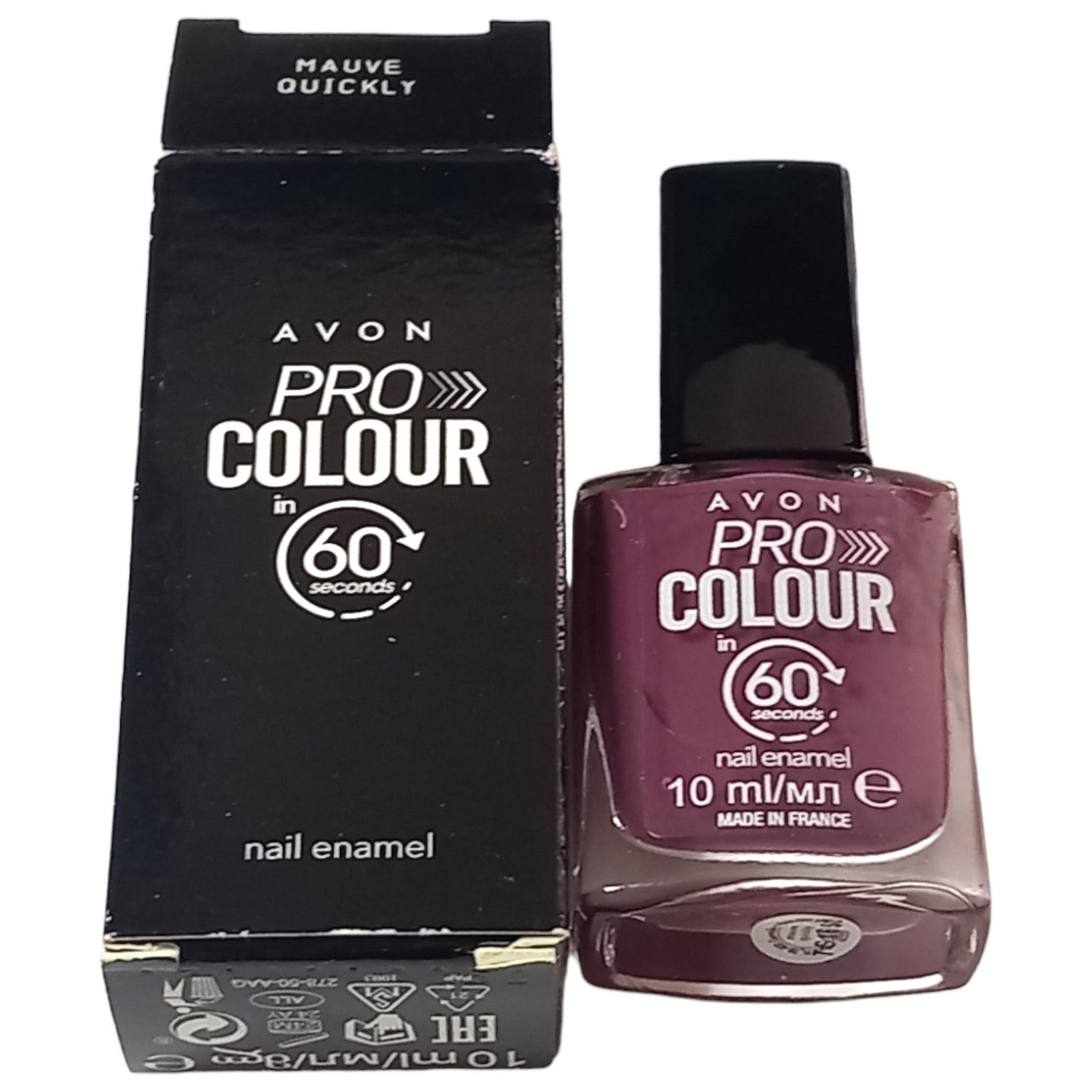 Avon Nail Polish Varnish 10ml Mauve Quickly Purple Pro Colour 60 Seconds Nails
