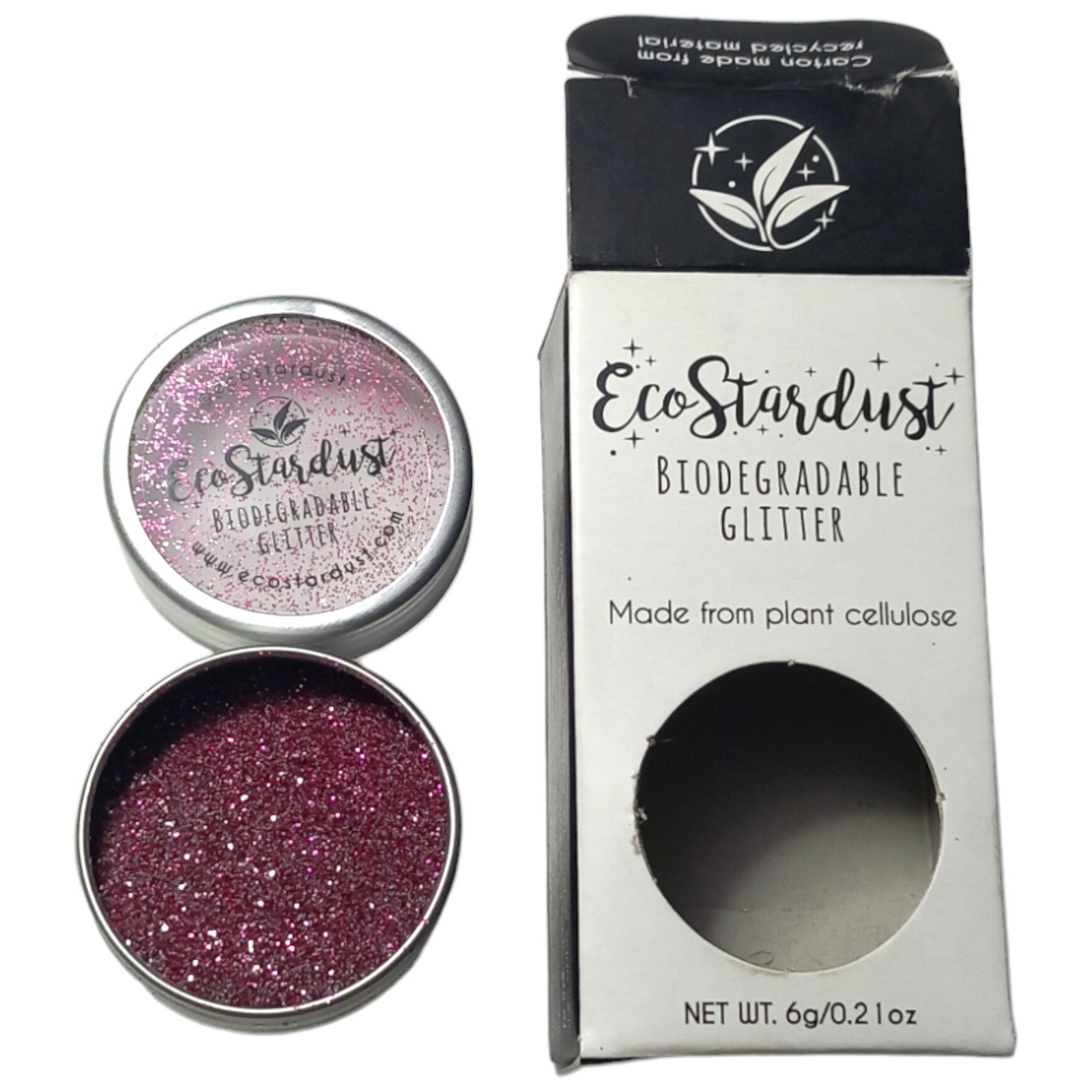 Body Glitter Eco Stardust Pretty In Pink 6g Friendly Vegan Cosmetic Grade Tip