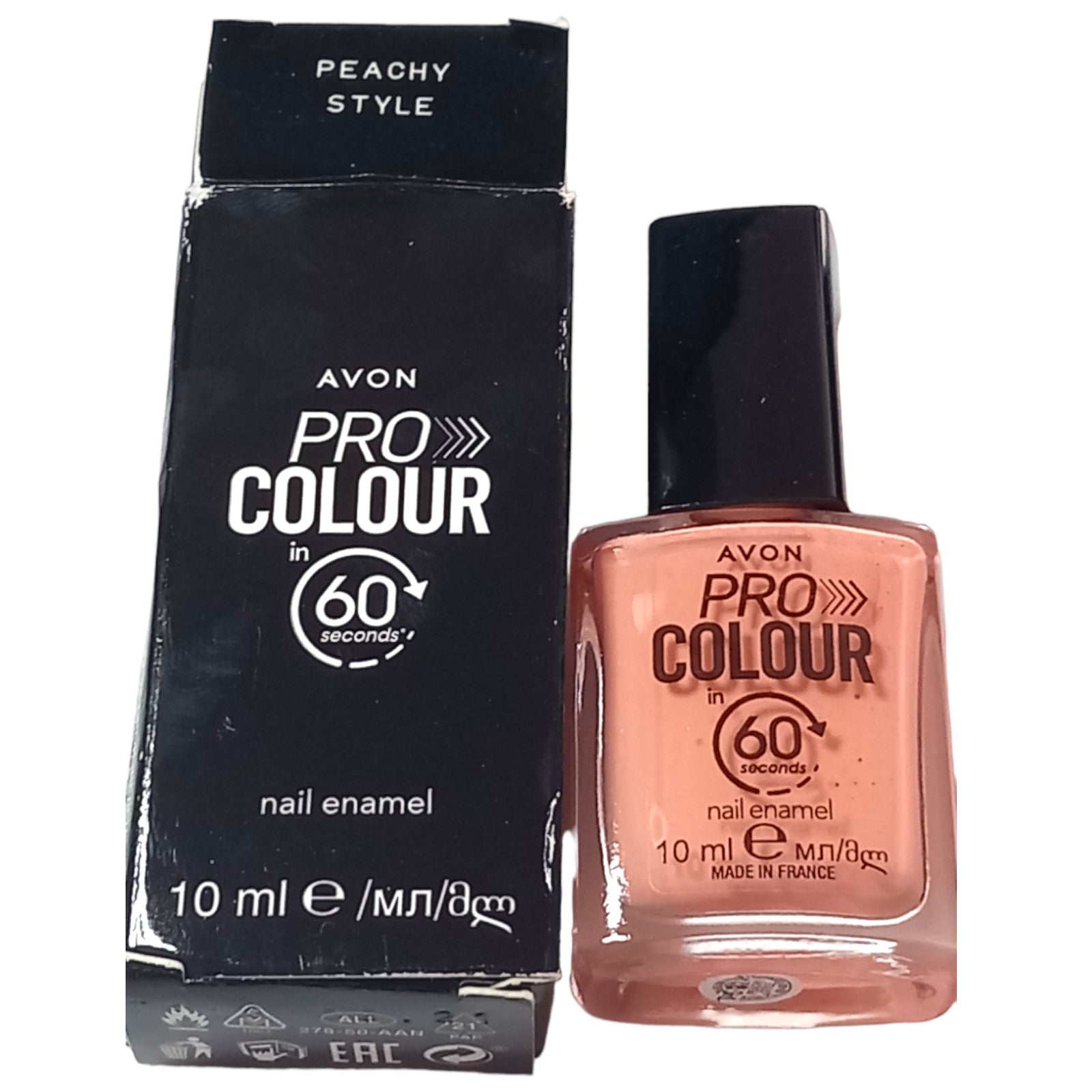 Avon Nail Polish Varnish 10ml Peachy Style Orange Pro Colour 60 Seconds Nails