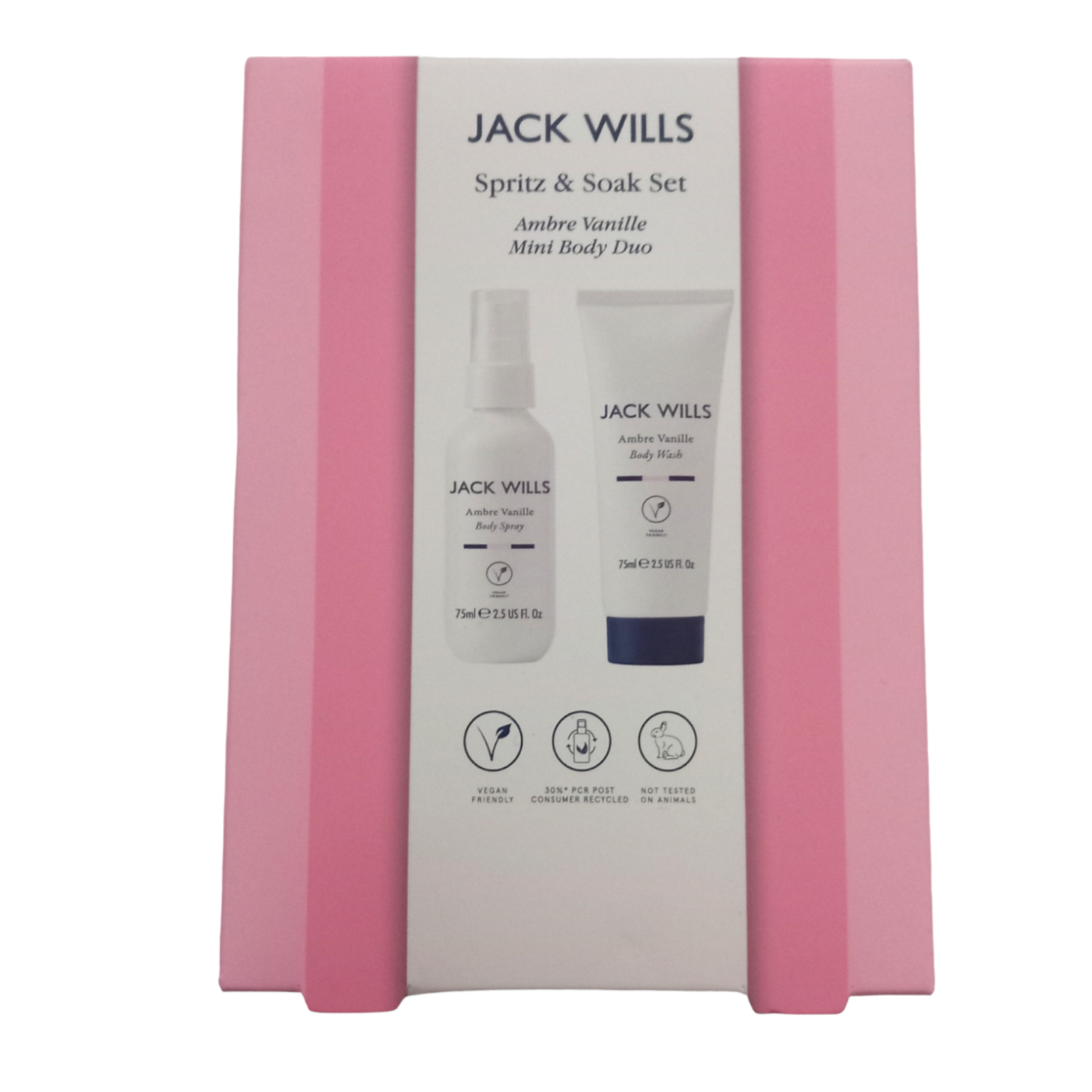 Jack Wills Spritz And Soak Gift Set (ambre Vanille Mini Body Duo)