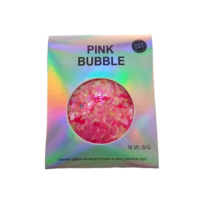 DIY Body Glitter Pink Bubble