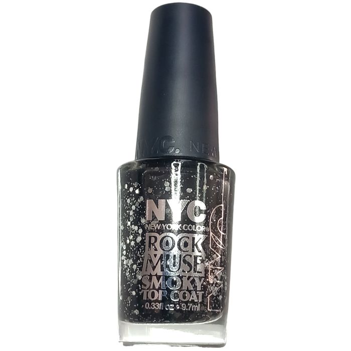 NYC Nail Polish 001 Rock Muse Smoky Top Coat Black