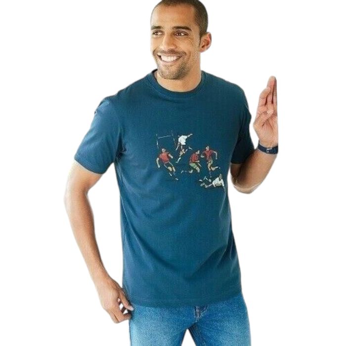 Cotton Traders Wanderer T-Shirt 2XL Men Blue Colour Sport Rugby Top Printed Man
