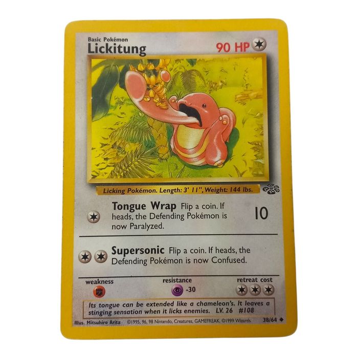 Pokémon Lickitung 38/64 Jungle Uncommon WOTC Vintage TCG MP