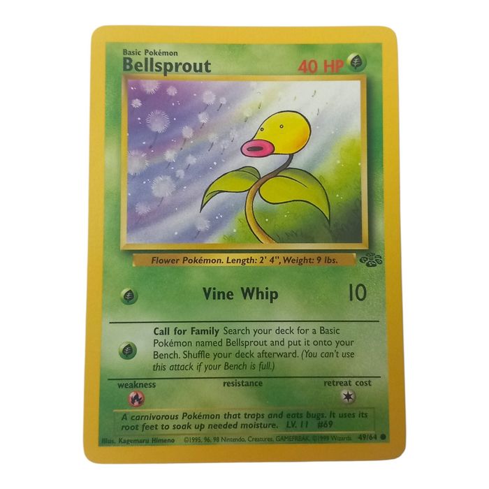 Pokémon Bellsprout 49/64 Jungle Common WOTC Vintage TCG MP