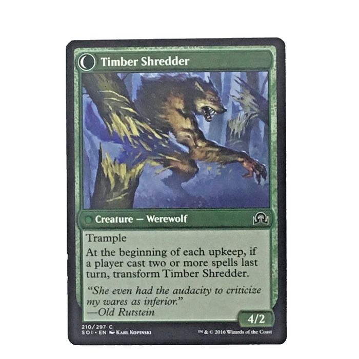 MTG Double Sided Face Cards Hinterland Logger Timber Shredder Human Werewolf