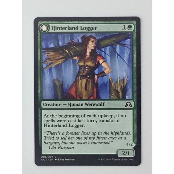 MTG Double Sided Face Cards Hinterland Logger Timber Shredder Human Werewolf