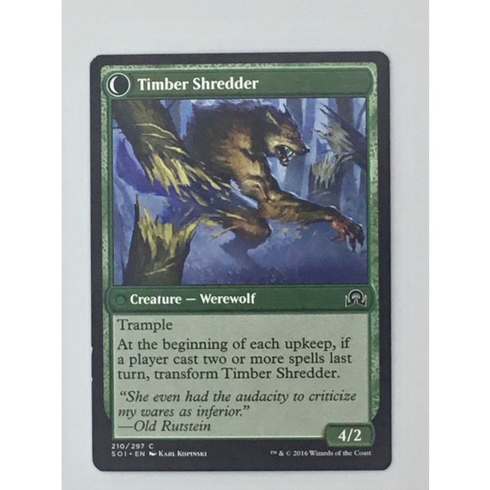 MTG Double Sided Face Cards Hinterland Logger Timber Shredder Human Werewolf