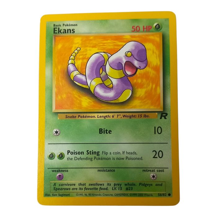 Pokemon Ekans 56/82 Team Rocket Common WOTC Vintage TCG MP
