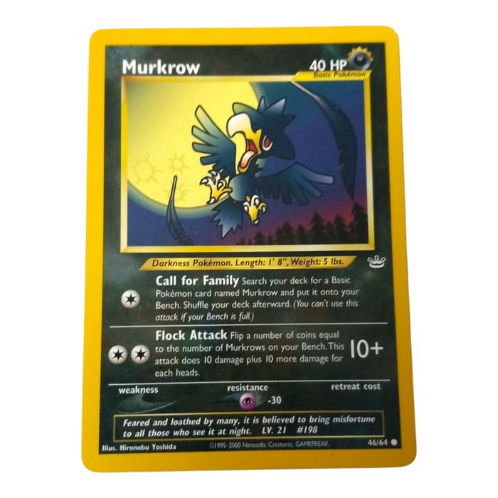 Pokemon Murkrow 46/64 Neo Revelation Common WOTC Vintage TCG LP