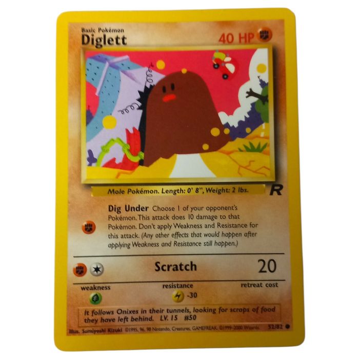 Pokemon Diglett 52/82 Team Rocket Common WOTC Vintage TCG LP