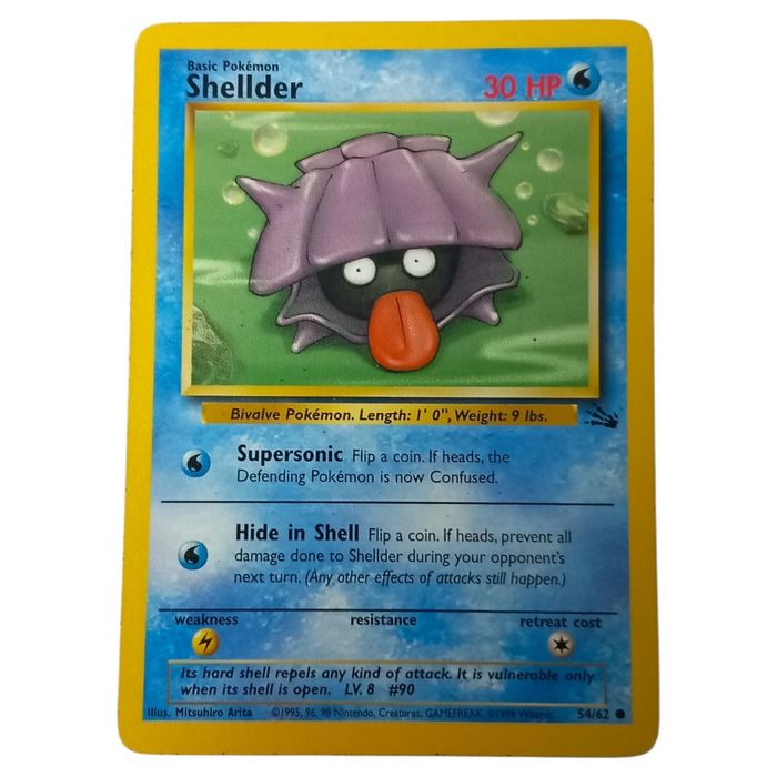 Pokemon Shellder 54/62 Fossil Common WOTC Vintage TCG MP