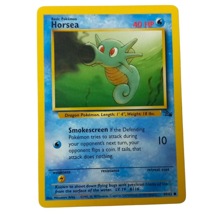 Horsea Fossil 49/62 Common MP WOTC Pokémon Card