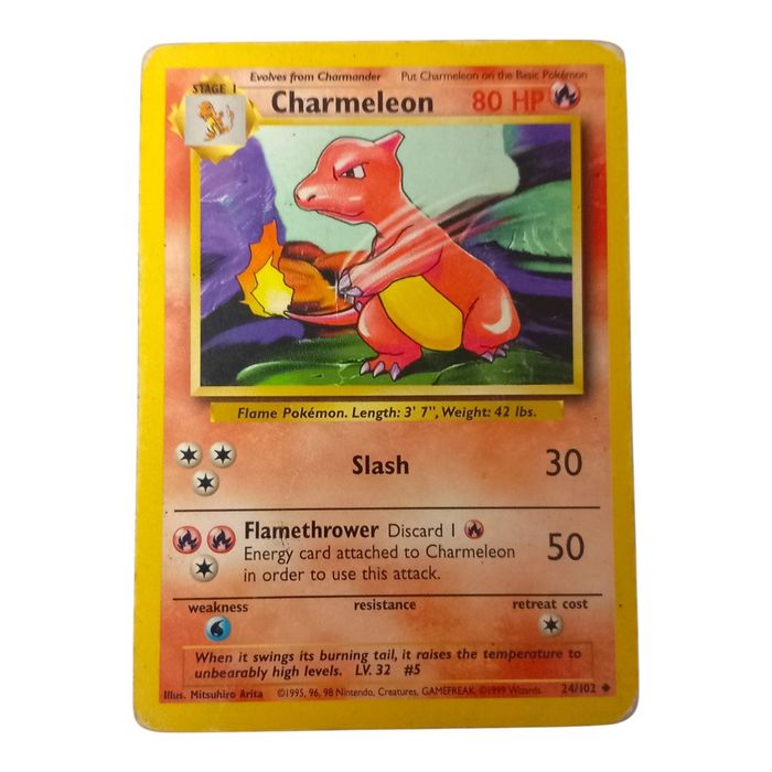 Charmeleon Base Set 24/102 Uncommon MP WOTC Pokémon Card