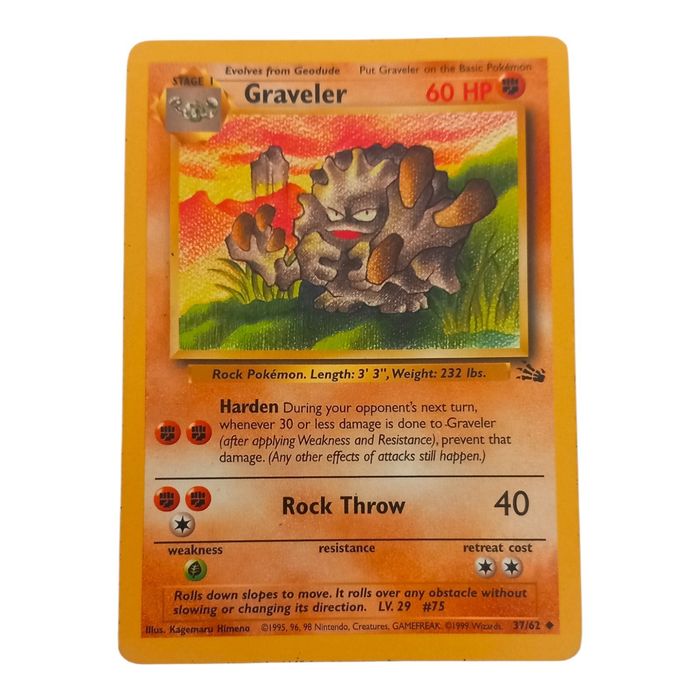 Graveler 37/62 Fossil Uncommon MP WOTC Pokémon Card