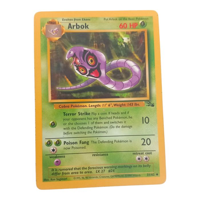Pokémon TCG Arbok 31/62 – Fossil – Uncommon – MP – WOTC