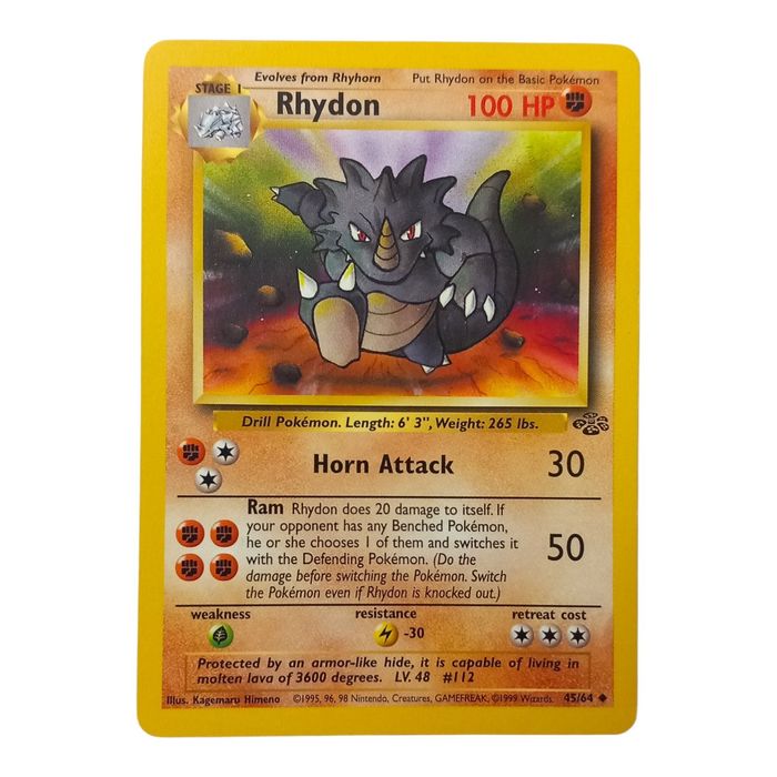 Rhydon Jungle 45/64 Uncommon MP WOTC Pokémon Card