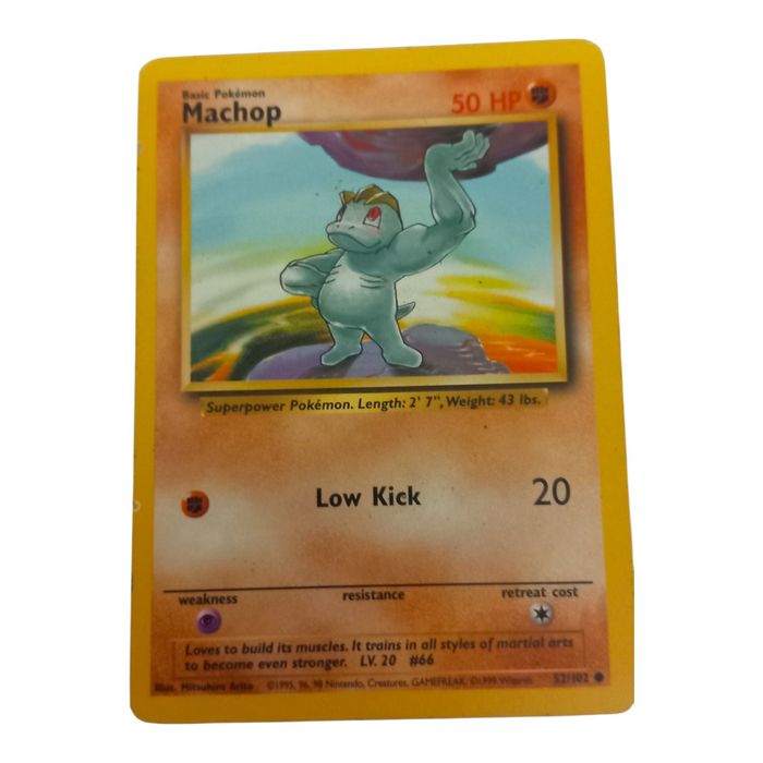 Pokémon Machop 52/102 Base Set MP Common WOTC