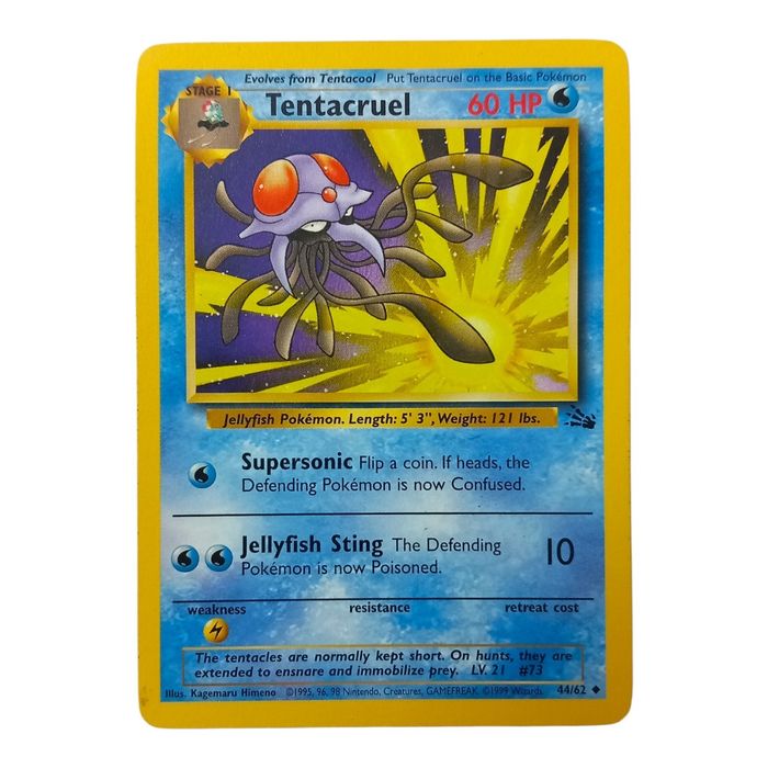 Tentacruel Fossil 44/62 Uncommon MP WOTC Pokémon Card