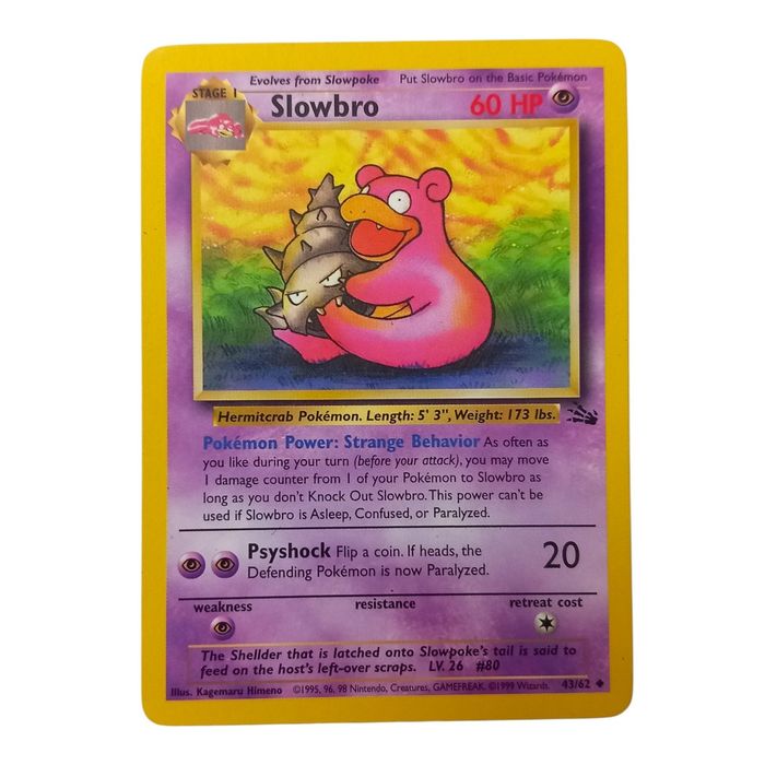 Slowbro Fossil 43/62 Uncommon MP WOTC Pokémon Card