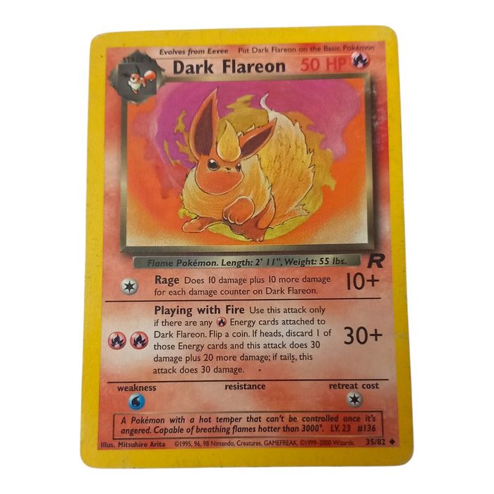 Pokémon Dark Flareon 35/82 Team Rocket MP Uncommon WOTC Stage 1 Regular