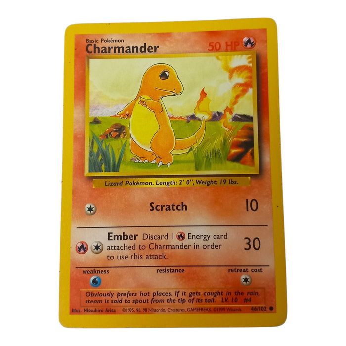 Pokémon Charmander 46/102 Base Set MP Common WOTC