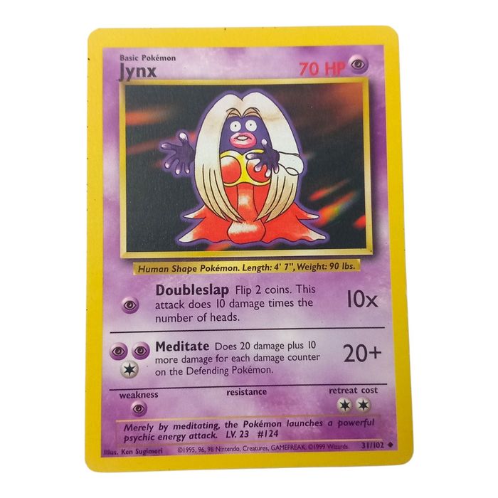 Jynx 31/102 MP Uncommon Base Set WOTC Pokémon TCG Card Basic Regular