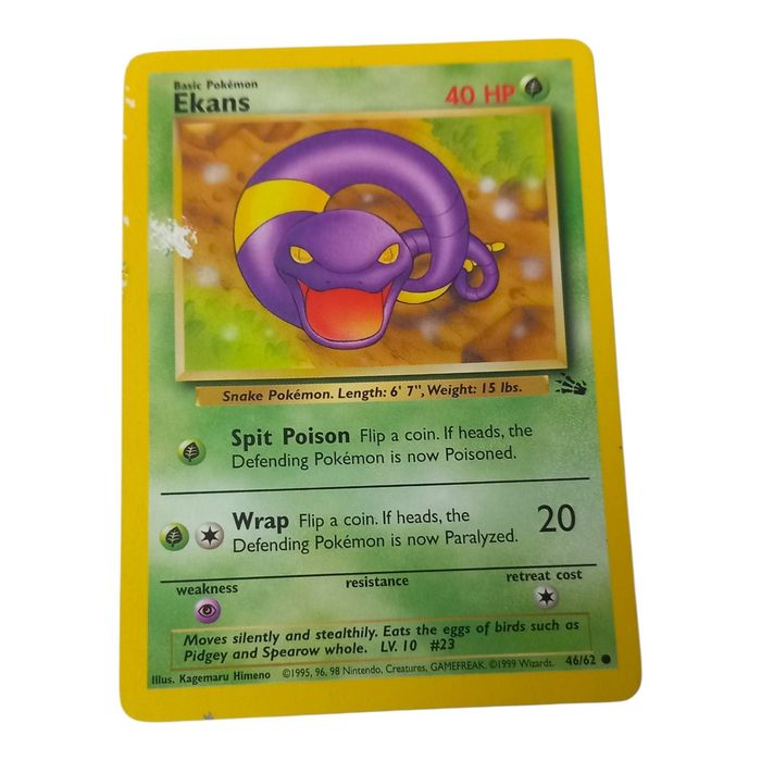 Ekans – Fossil 46/62 – HP – Common – Pokémon TCG Card Basic Regular