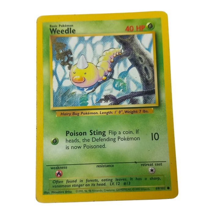 Weedle – Base Set 69/102 – HP – Common – Pokémon TCG Card Basic Regular