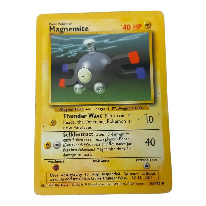 Magnemite – Base Set 53/102 – HP – Common – Pokémon TCG Card Basic Regular