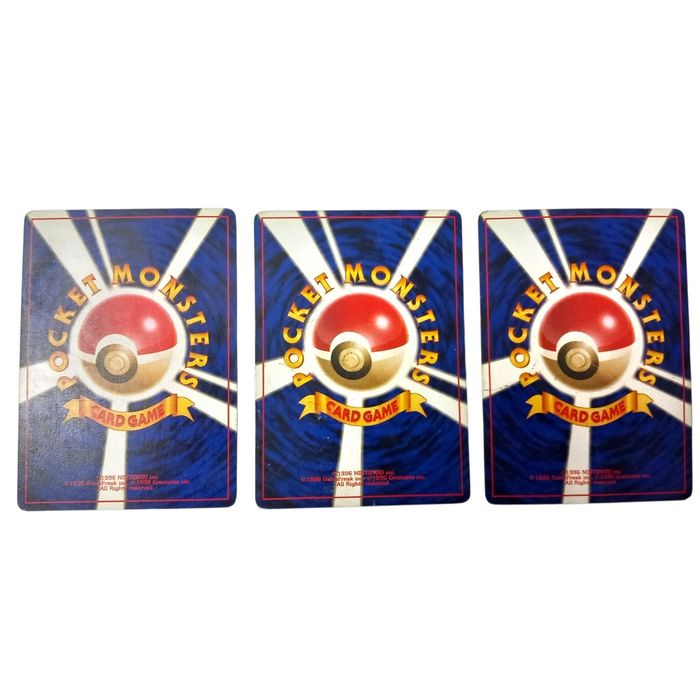 Pokémon TCG Japanese Vintage Card Lot – Rattata, Seadra & Mankey – 1990s – MP