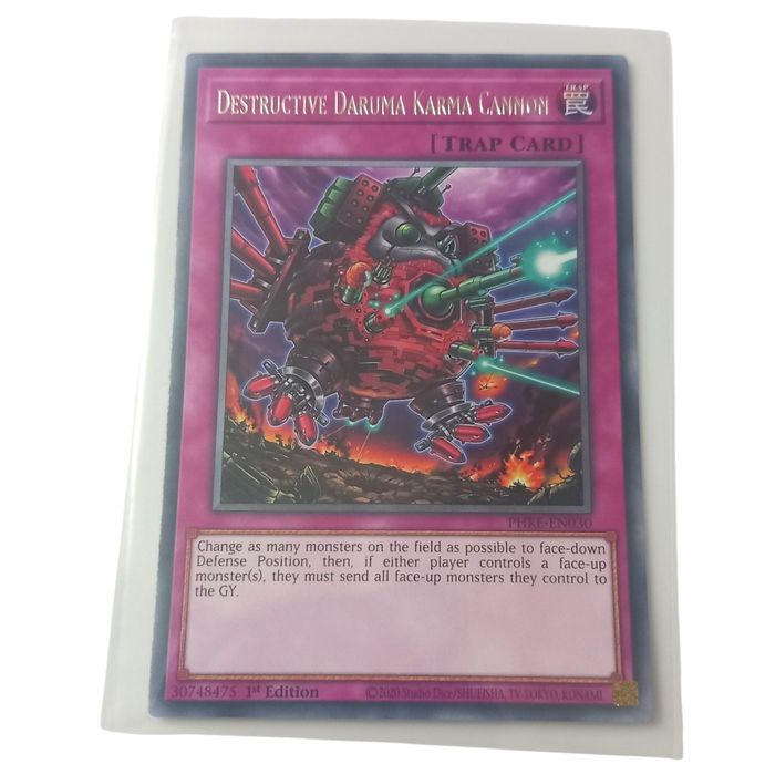 Destructive Daruma Karma Cannon PHRE-EN030 Rare 1st Edition NM Yu-Gi-Oh TCG Card