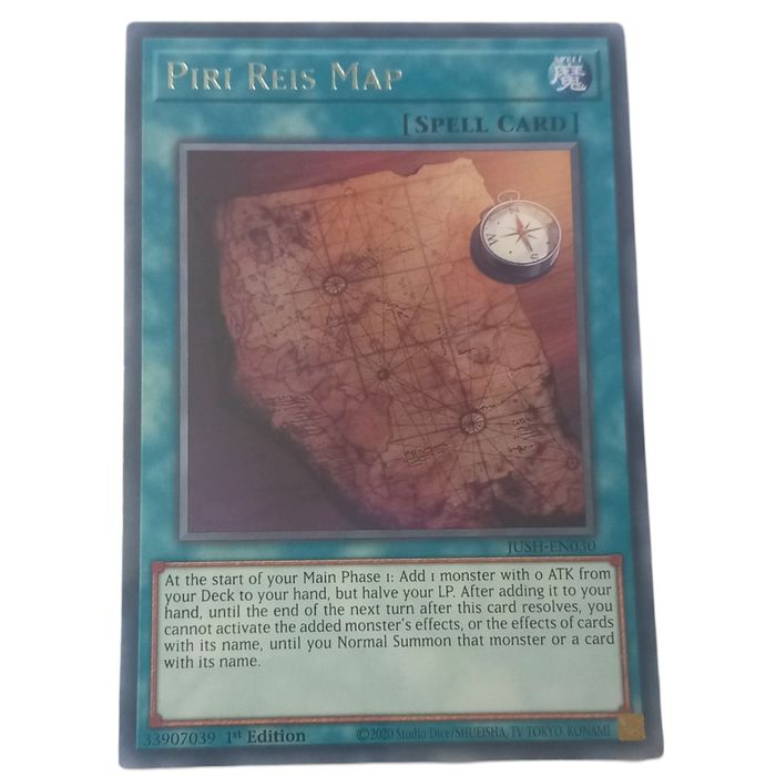 Piri Reis Map JUSH-EN030 Rare 1st Edition Near Mint Yu-Gi-Oh TCG Card Justice