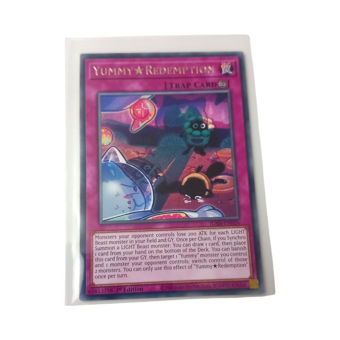 Yummy Redemption JUSH-EN026 Rare 1st Edition NM Yu-Gi-Oh TCG Card Regular Trap