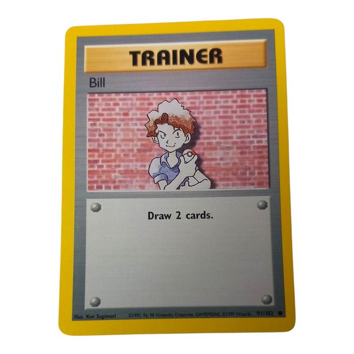 Pokémon TCG Bill Trainer – Base Set 91/102 – WOTC – MP – Tracked 48
