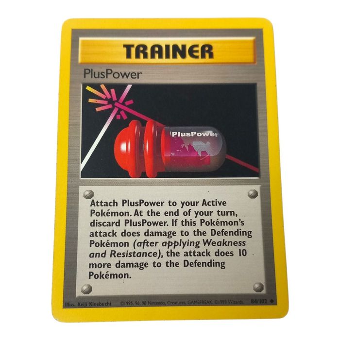 Pokémon TCG PlusPower Trainer – Base Set 84/102 – WOTC – MP – Tracked 48